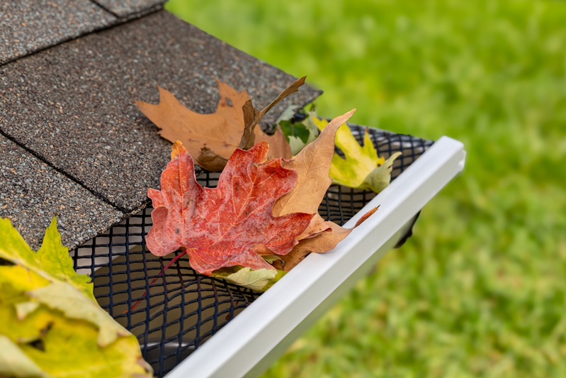gutter guard blocking leaves from entering gutter